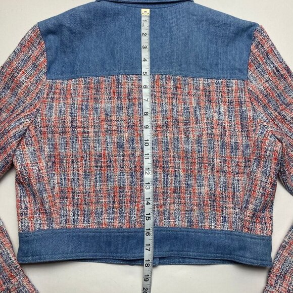 HOUSE OF HARLOW 1960 NEW Tweed Denim Western Style Jacket Size M - Picture 7 of 7